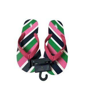 Polo Ralph Lauren Junior Flip Flops Pink Size 7 Sandal.